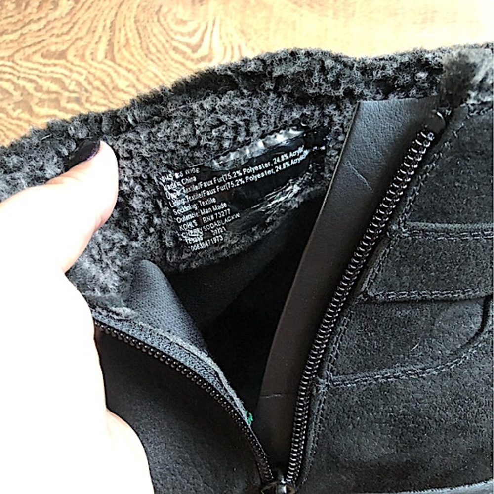 Sold-Sonoma Goods For Life Black Sherpa Lined Ankle Boots are NWT - Picture 6 of 12